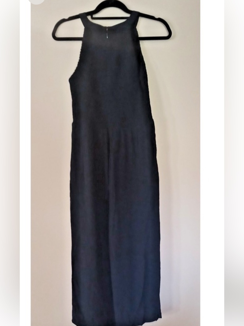 Loft Beach Smocked Knit Jumpsuit Womens SZ 6 Petite Black Sleeveless Wide Leg